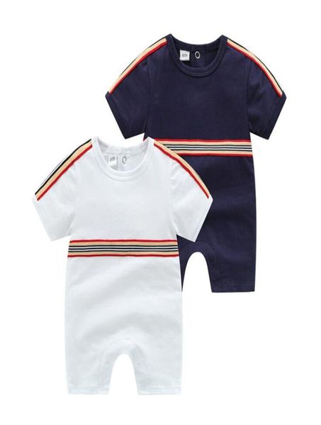 

fashion 2021 toddler newborn designer baby boys girls romper short sleeve cotton infant kids cloth jumpsuit playsuit outfits child9707319, Blue