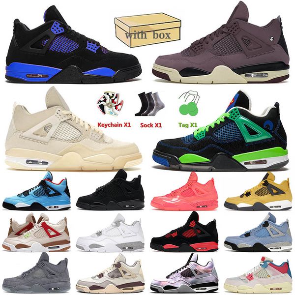 

with box 4s retro basketball shoes blue thunder offs white sail jorda 4 doernbecher violet ore j4 military black kaws grey men women j3tp
