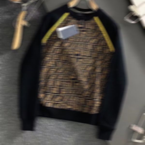 

coat mens wear brand designer jacket hoodie autumn winter new classic color contrast checkered versatile casual sweater men's and women, Black