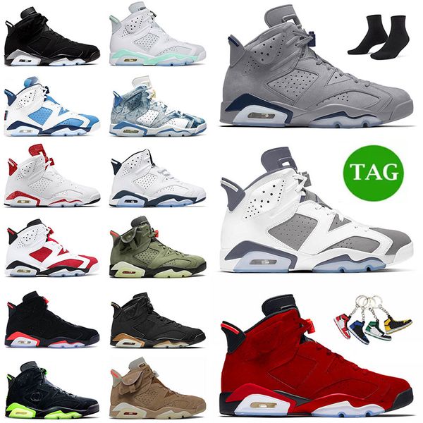 

low jorda 6 x travis scotts basketball shoes jorden 6s toro men trainers cool grey new sneakers jumpman georgetown british khaki midnight na, Black