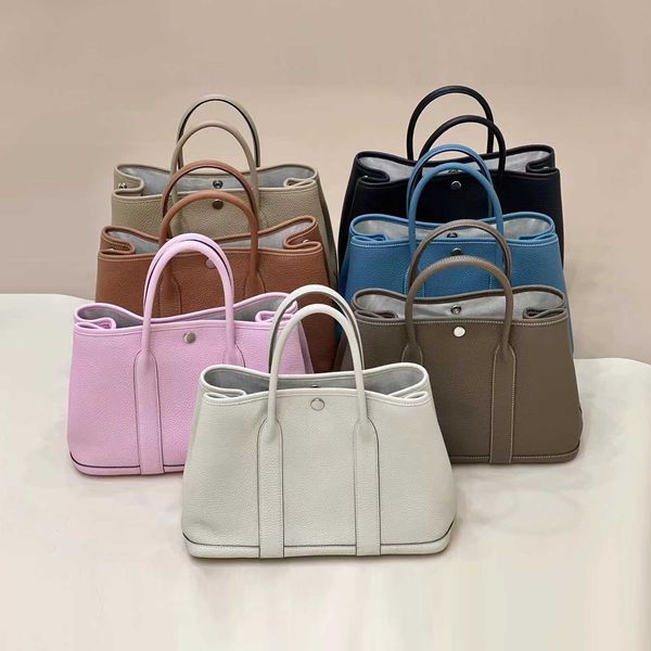

h bag designer fashion head layer leather h erme garden bag tc leather garden shopping hand commuter computer large capacity versatile simpl