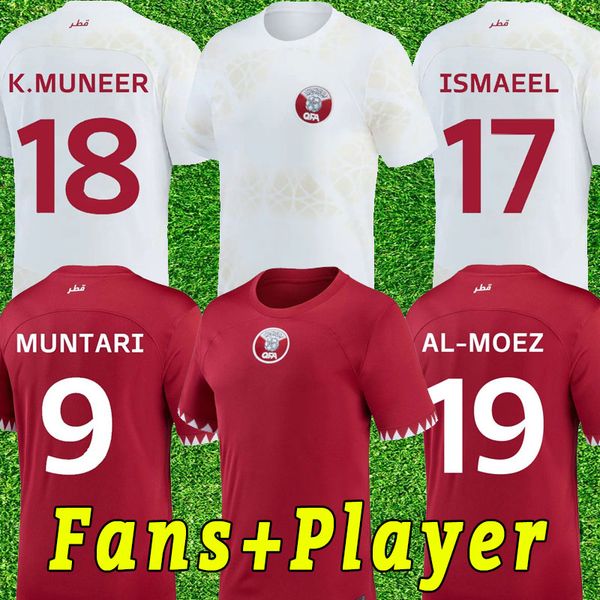 

22 23 qatar soccer jerseys 2023 camisetas de futbol home away third men short sleeve football shirt uniforms 22 23 national team fans player, Black;yellow