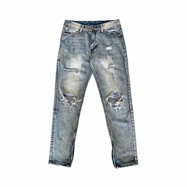 

men's hoody fashion designer pants men's fog jeans fashion casual capris ripped loose blue cowboy justi biberfashion hip hop slim