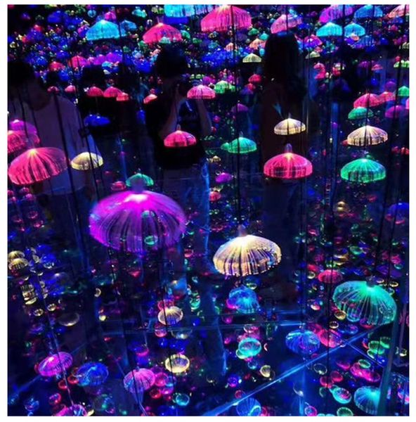 

outdoor led jellyfish fiber optic colorful light hanging lights living room restaurant home decor wedding party neon sign waterpro7623404