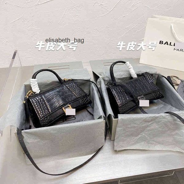 

leather designer handbags balencigass layer cowhide bag crocodile pattern hourglass high version mini large and small handbag