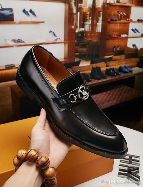 

aa 2022 autumn mens leather shoe casual genuine split leather fashion designer luxury men brogue shoes formal business 11, Black