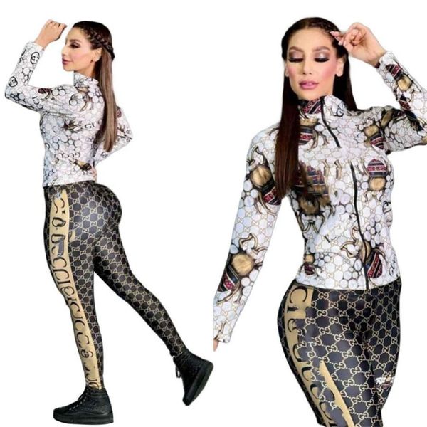 

2023 designer women tracksuits jogger suits letter print 2 piece set long sleeve lady outfit sweatsuits stand collar clothes, Gray