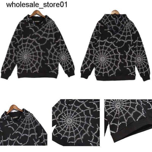 

men's hoodies designer sweatshirts palmss sweater spider web print autumn loose fashion hoodie, Black