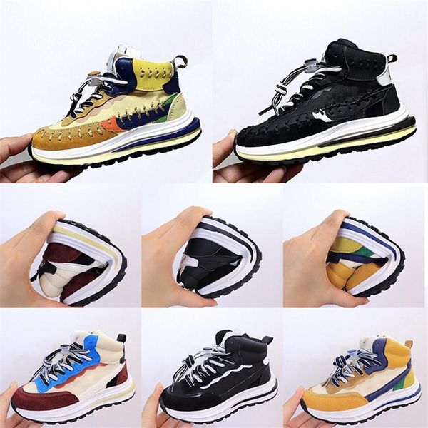 

designer kids shoes sacais x voparwaffle voidiris sesame blue void nylon black white tour yellow dark iris purple toddler infants 257v jac