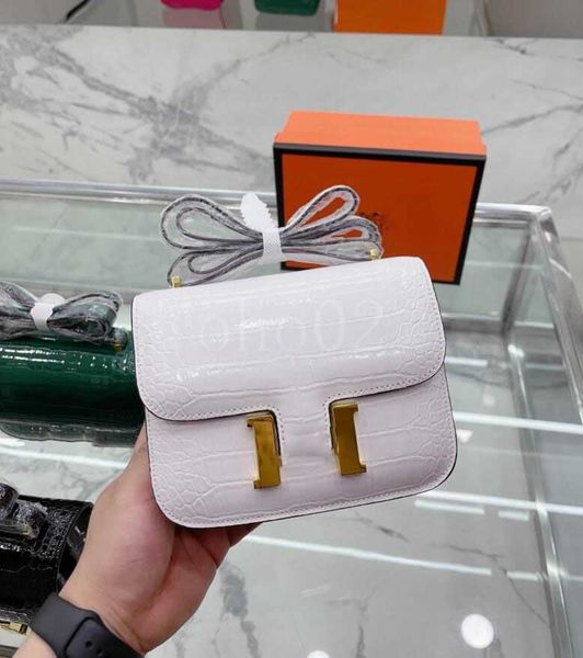 

evening bags women's bag crocodile pattern single shoulder luxury designer original leather cross-body bags handbags 19cm with box have