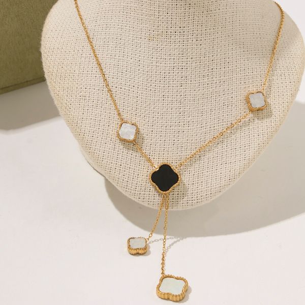 

clover necklace fine design titanium steel pendant necklaces cute 4 leaf clover necklace jewelry for women gift, Silver