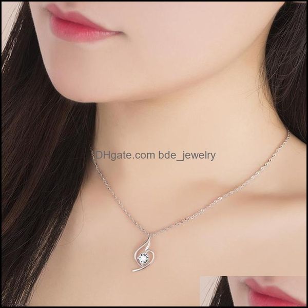 

chains chains fashion tiny heart dainty initial necklace gold sier color letter name choker for women pendant jewelry gifts drop del dhchl, Silver