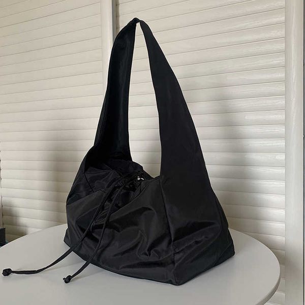 

evening bags women bag new nylon bucket fashion solid zipper soft shoulder bag purses and handbags luxury designer black tote bag t221022
