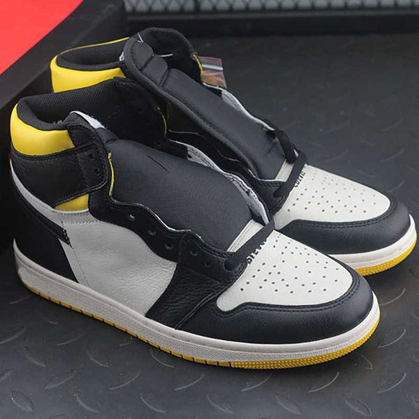 

designer shoes men jumpman 1 basketball classic chicago unique design black yellow women's running sneakers non-slip