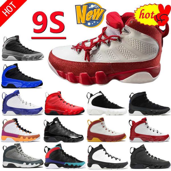 

basketball shoes grey bred patent chile red gym red racer university blue dark charcoal gold sport 2022 9s ix 9 cool particle, Black