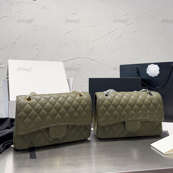 

2022 classical french designer shoulder double flap bags genuine leather green gold buckle hardware chain luxury womens crossbody coin purse
