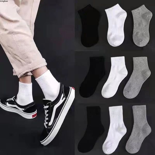 

2022 socks slippers ankle sock cotton material underwear sports athletic geometric pattern cotton fashion casual suitable for spring autumn, Black