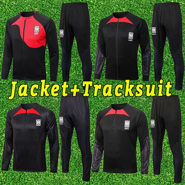 

2022 2023 south soccer jerseys korea h m son 22 23 world cup fans player version hyung kim lee kim football shirt long sleeve pants tracksui, Black