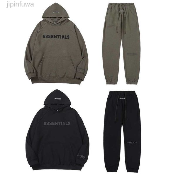 

2023 designer men women knitting essential sweater hoodie winter oversize autumn ess skateboard hip hop hoody hooded pants 76e9, Black