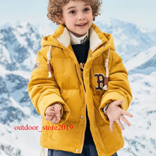 

designer kids coats parkas baby clothes hooded winter coat jacket boy girl thick warm outwear clothe 90% white duck jackets windproof design, Red