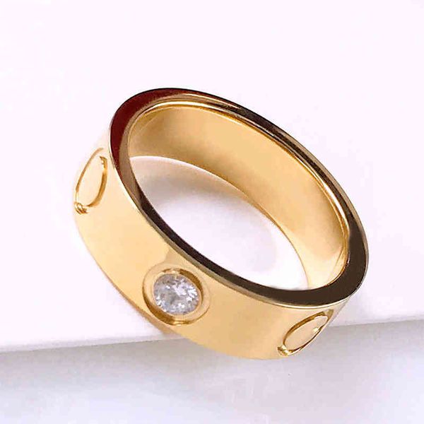 

new simple titanium steel ring couple set with diamond zircon stainless 18k gold plated bathing color preserving, Silver