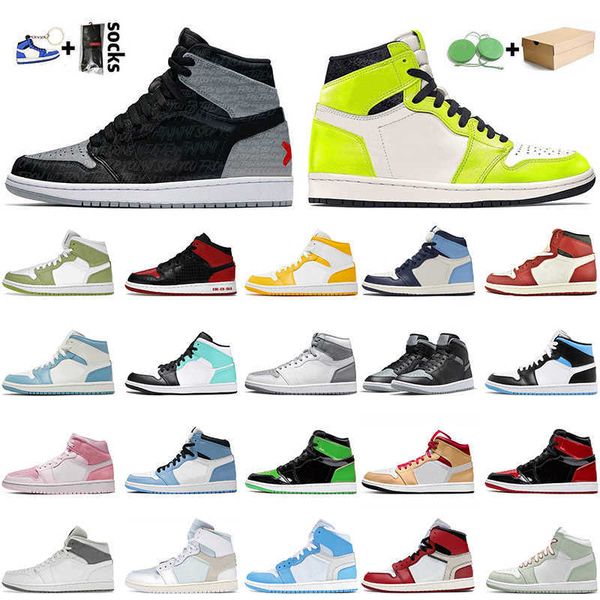 

basketball shoes sneakers mid trainers fashion shadow chicago university blue stealth women mens patent bred text 1s with box jumpman 1