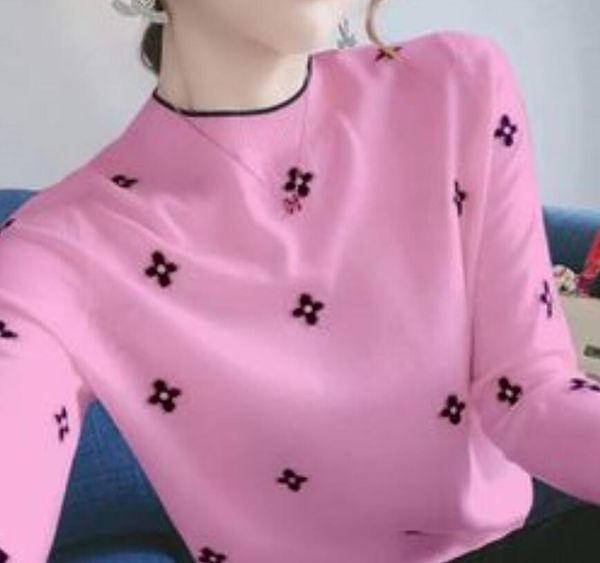 

women sweater exquisite embroidery knitwear autumn and winter female new slim large size bottom shirt korean white knit, White;black