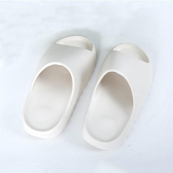 

yeeyzs tag sale slides foam men women slippers flip flops sandals desert sand bone resin beige yeezies yezzies earth brown fashion kw tvd, Black