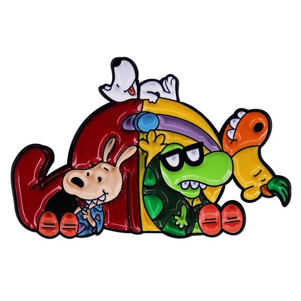 

loko's modern life brooch cartoon animal animation metal badge accessory gift cute anime movies games hard enamel pins collect, Blue
