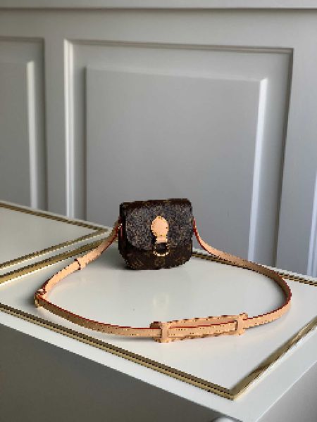 

luxury brand designer evening bags saddle bag m51245 shoulder bag messenger clutches real leather pouches mini belt zzp1, Black;white