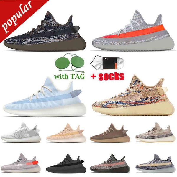 

36-45 wholesale women mens running shoes v2 mx oat rock beluga reflective mono clay trainers yeezies tail light ash pearl cinder sand taupe, Black