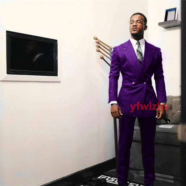 

handsome double-breasted groom tuxedos peak lapel groomsmen man suit mens wedding/prom/dinner suits bridegroom jacket pants tie b258, Black;gray