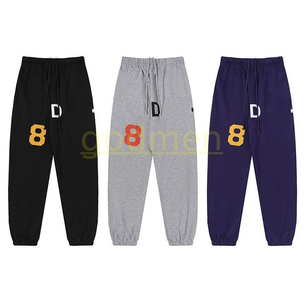 

luxury mens casual pants desinger drawstring solid color sweatpants high street autumn winter fat pants size s-xl, Black