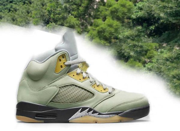 

designer shoes 5 jade horizon mens basketball 5s jade horizon light silver-anthracite-pink glazeoutdoor sports sneakers dc7501-300, Black