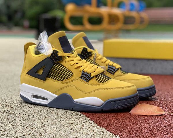 

designer shoes sports sneakers basketball yellow lightning low designer outdoor jumpman 4 gs men women, Black