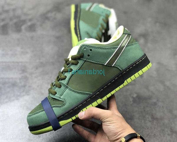 

shoes designer sneakers sports trendy green lobster colorway suede leather upper rubber outsole skatebord dnks low style size us4-12, Black