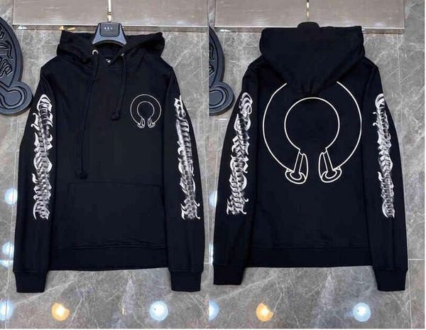 

classic fashion luxury mens zipper ch hoodies designer horseshoe sanskrit cross print pullover hooded sweatshirts sweater woman 0wcz, Black
