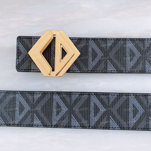 

brand designer belt quality men diamond pattern triangle belt fashion black canvas and smooth cow leather 4.0 wide, Black;brown