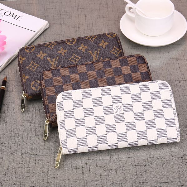 

double zipper wallets brown flower mens leather wallet holders for brown plaid women purse monograms luxury purses with box yslity louiseity, Red;black