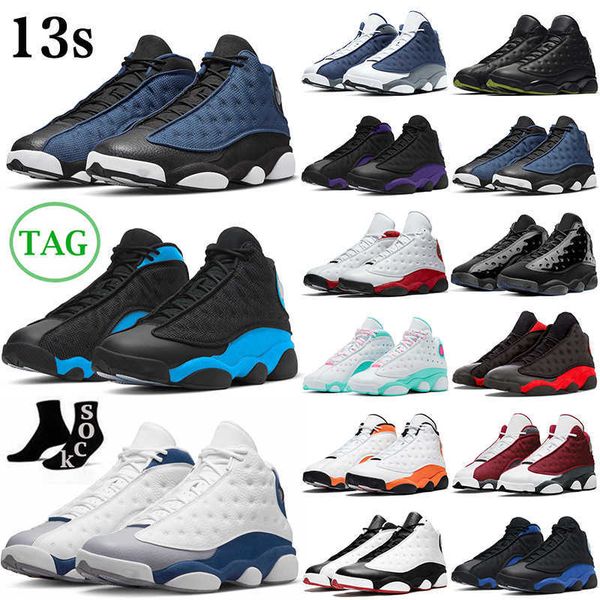 

designer outdoor shoes sneaker platform b22 13 13s mens basketball shoes university blue hyper royal red flint wolf grey brave blue, Black;white