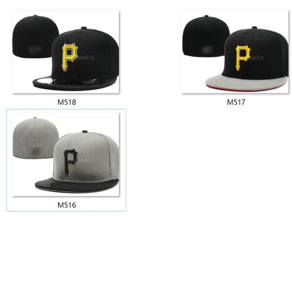 

2021 men's pirates baseball fitted caps p letter gorras for men women fashion hip hop bone brand hat summer sun casquette sna252v, Yellow