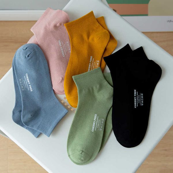 

socks hosiery women socks 2022 new fashion solid color spring summer casual short ankle socks breathable cotton trendy female comfortable t2, Black;white