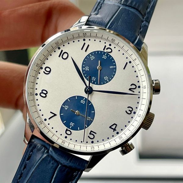 

watch mens watches mechanical movement watch 40mm leather stainless steel strap design multiple colors sports dial business wristwatches, Slivery;brown