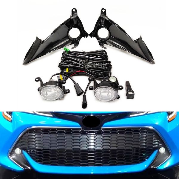 

1 set led front bumper fog light for toyota corolla hatchback 2019 2020 2021 4 doors with wires switch harness kit fog lamp