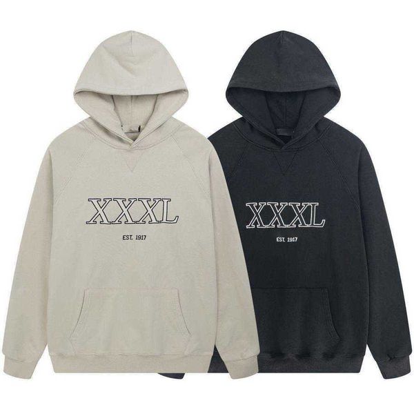 

fashion brand hoodies embroidery xxxl classic letters casual hooded sweater for men and women sell balanciagas, Black
