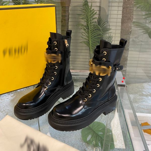 

2023 luxury designer boots double g splicing leather shoes autumn winter martin boot ladies ankle cowskin shoe fashion camfort booties with, Black