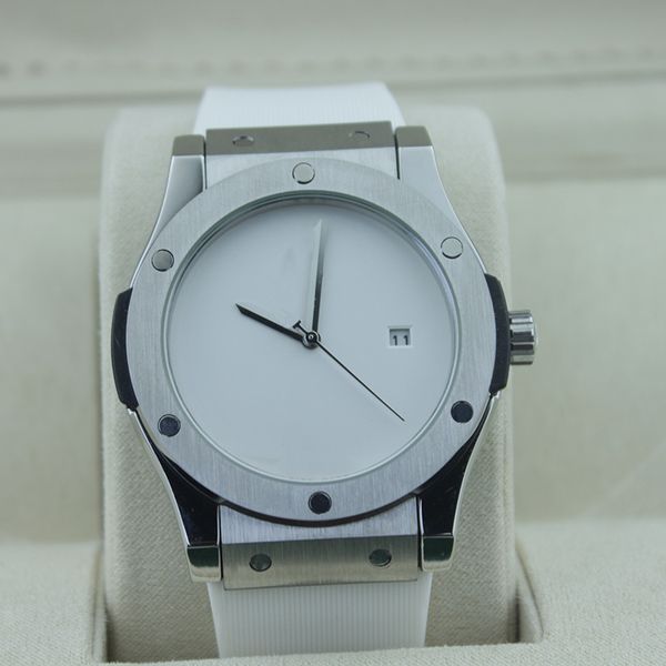 

fashion casual men's automatic mechanical watch silica gel band sports calendar, Slivery;brown