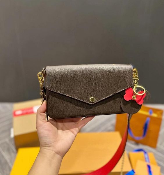 

classic 3pc shoulder bags luxury printing leather chain packet handbag fashion leathers shoulder straps women's messenger bag handbags