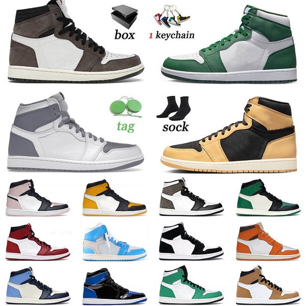 

2022 arrival mens basketball shoes 1 1s jumpman ts x gorge green denim j1 jorden1s offs white twist chicago bred sneakers trainers big size