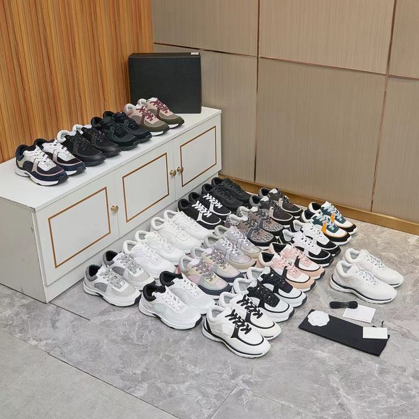 

designer calfskin sneakers reflective casual shoes vintage suede trainers men women sneaker patchwork platform shoe, Black